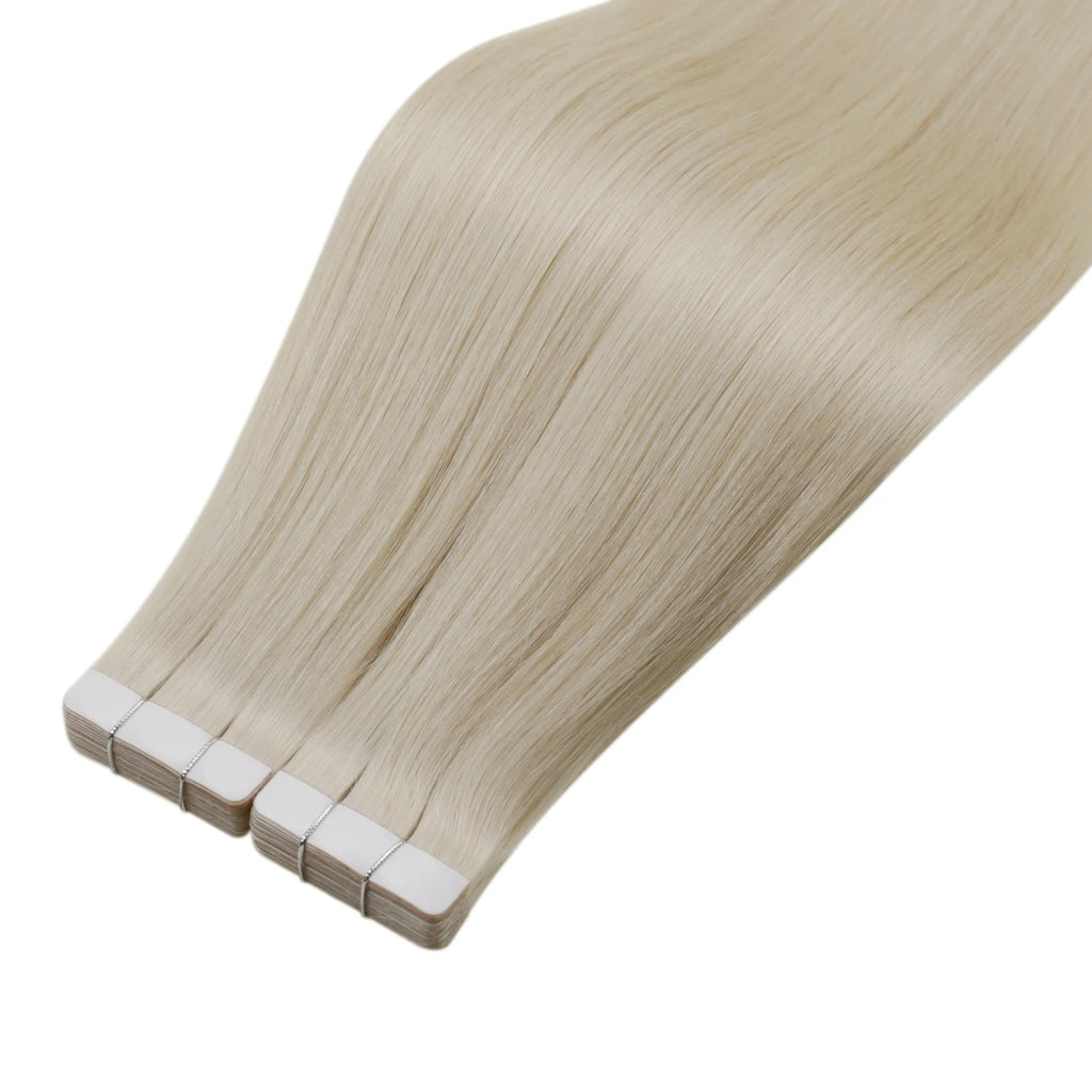 Laavoo Tape in Human Hair Extensions Real Brazilian Hair Straight Natural 100% Real Human Hair Pure Color 12-24inch Tape in Hair