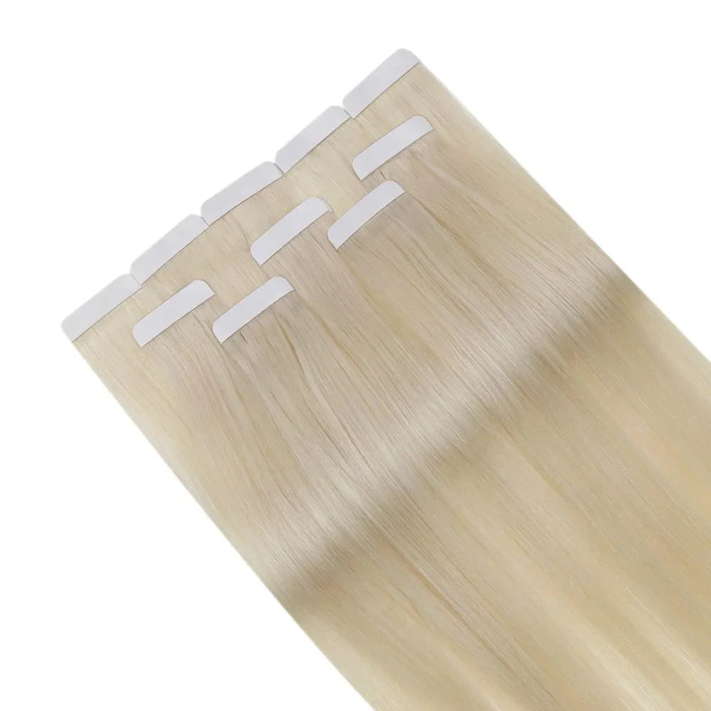Laavoo Tape in Human Hair Extensions Real Brazilian Hair Straight Natural 100% Real Human Hair Pure Color 12-24inch Tape in Hair