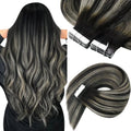 [NEW]VeSunny Tape In Hair Extensions Human Hair Real Natural Hair Balayage Color #4-14-60 Skin Weft Straight Seamless Hair