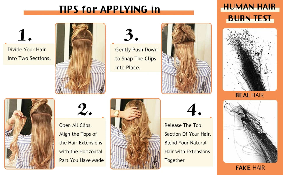 Full Shine Clip in Hair Extensions Human Hair Clip Balayage 7pcs 120g Double Weft Hair Extensions Human Hair For Woman