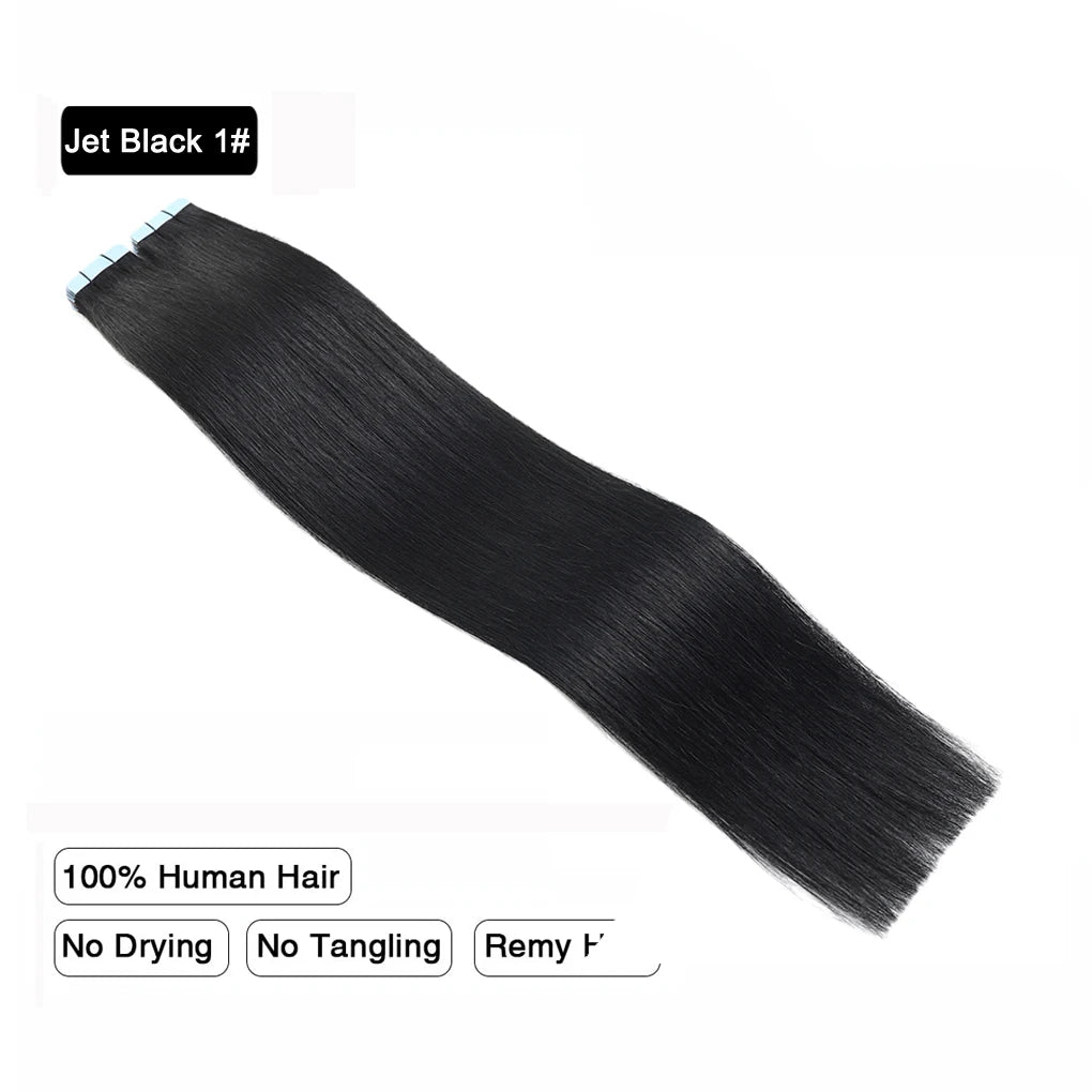 Auburn Tape In Hair Extensions Human Hair Copper Skin Weft Adhesive Tape In Extensions Real Natural Hair Seamless Tape Ins 10Pcs