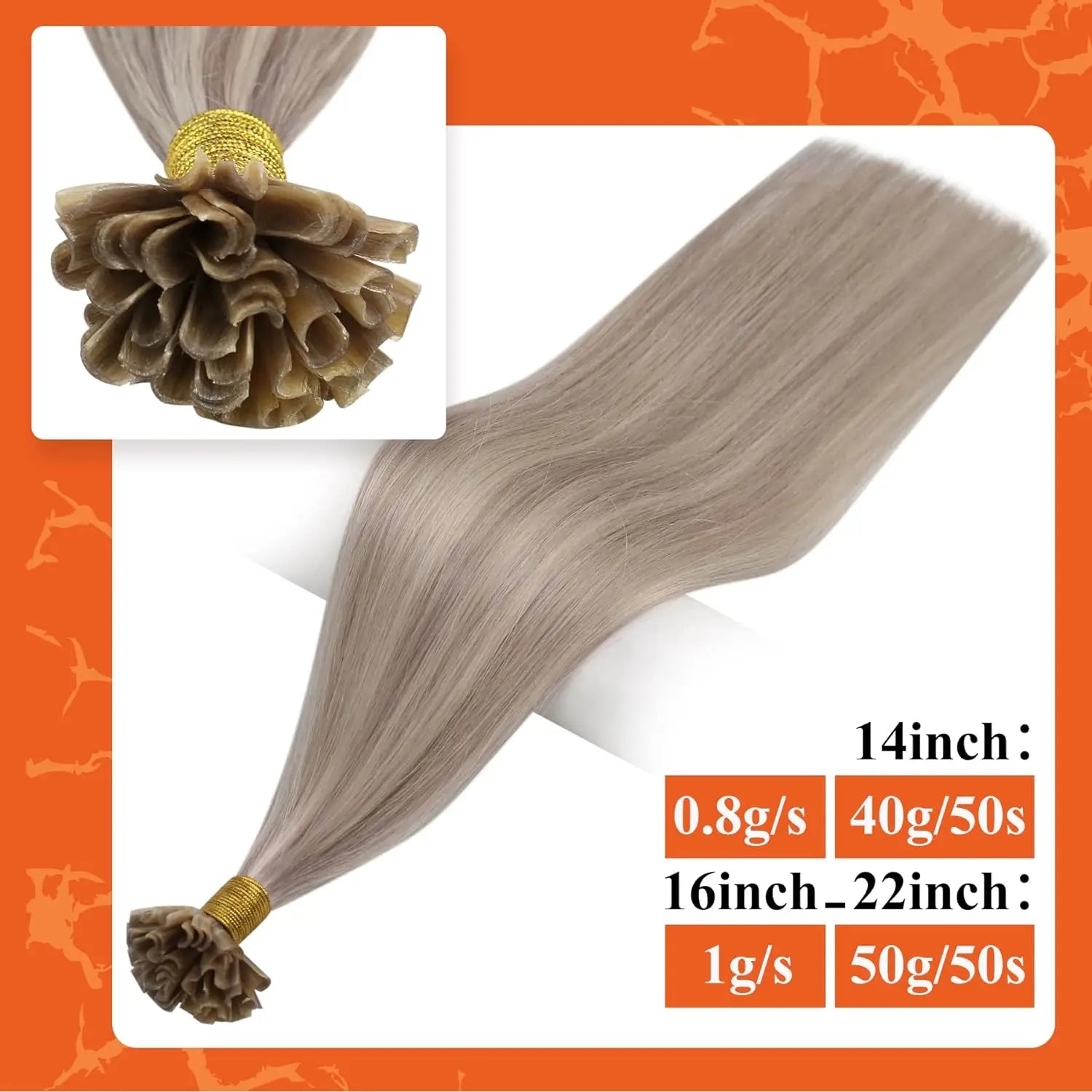 Full Shine U Tip Hair Extensions Fusion Hair Balayage Color 40-50g Keratin Glue Beads Prebonded Remy Human Hair Extensions