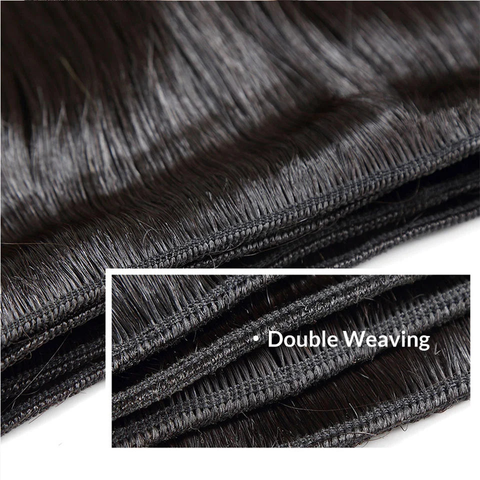 30 Inch Long Bundles Straight Human Hair 1/3/4 Pcs Bone Straight Hair Weave Double Weft 100% Remy Raw Hair Extensions Natural
