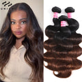 UNice Hair Dark Root Ombre Brown Body Wave Human Hair Bundles 3/4 PCS Deal Sew In Weaves Bundles 100% Human Hair 8-26 Inch