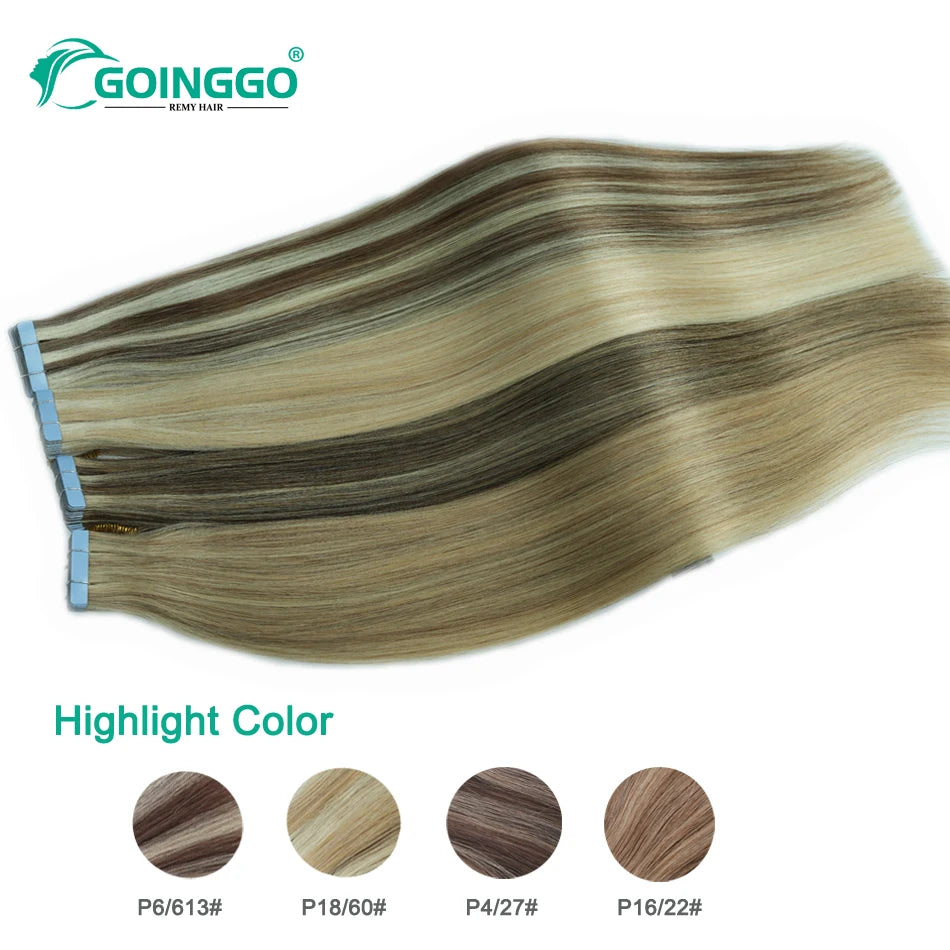 Auburn Tape In Hair Extensions Human Hair Copper Skin Weft Adhesive Tape In Extensions Real Natural Hair Seamless Tape Ins 10Pcs