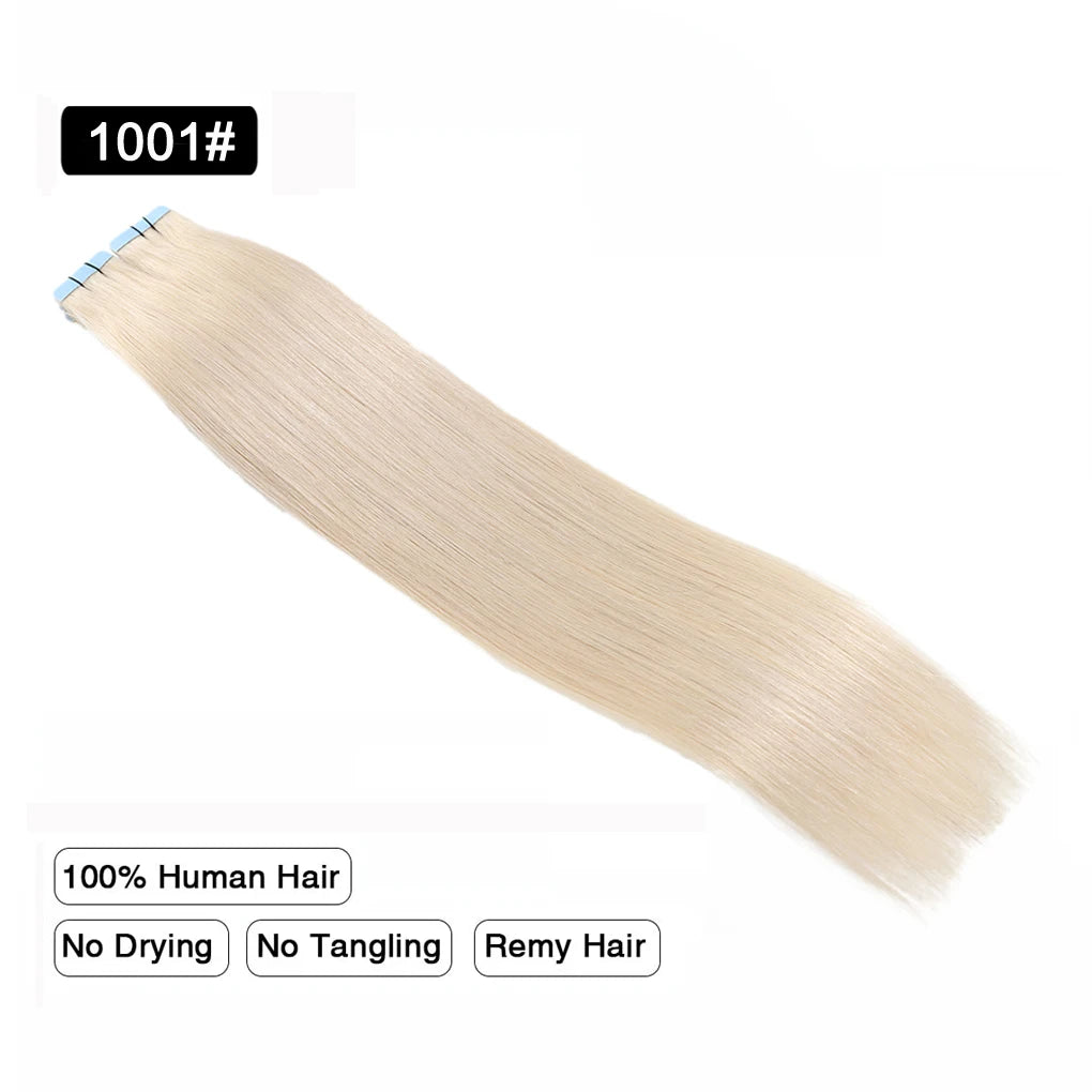 Auburn Tape In Hair Extensions Human Hair Copper Skin Weft Adhesive Tape In Extensions Real Natural Hair Seamless Tape Ins 10Pcs