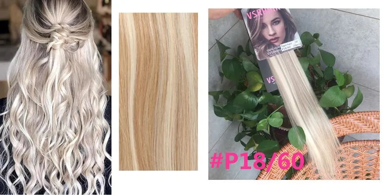 VSR POP PU Super Tape In Human Hair Extension Blonde Piano Color US Strong Adhesive Tape Hair Extensions For Salon