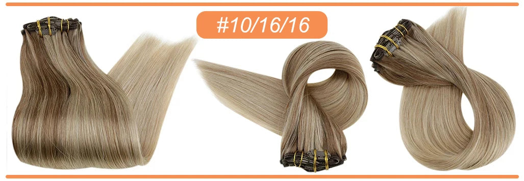 Full Shine Clip in Hair Extensions Human Hair Clip Balayage 7pcs 120g Double Weft Hair Extensions Human Hair For Woman