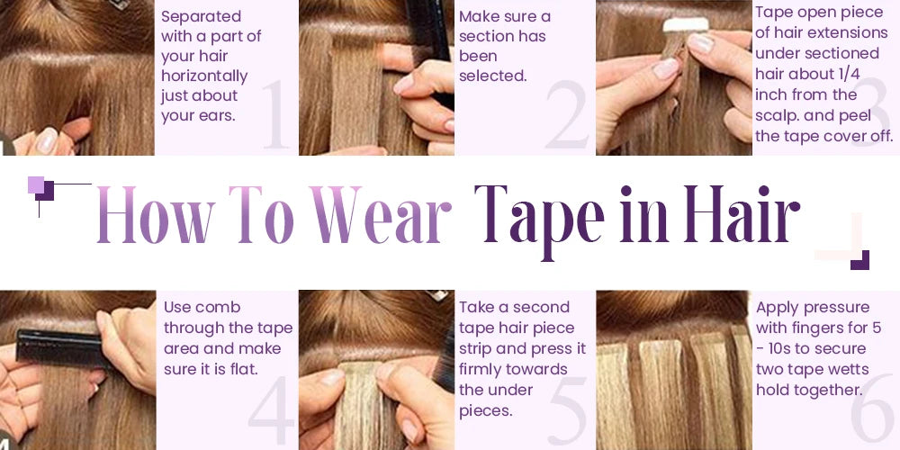 Laavoo Tape in Human Hair Extensions Real Brazilian Hair Straight Natural 100% Real Human Hair Pure Color 12-24inch Tape in Hair