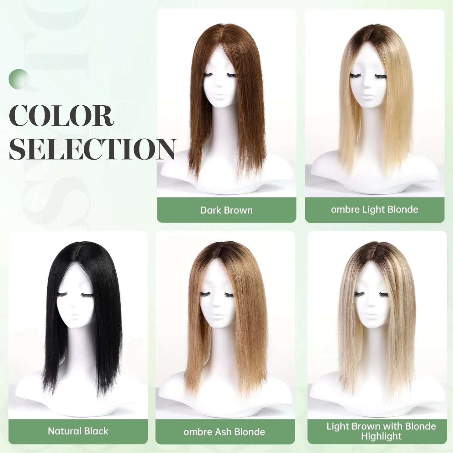 Brown Blonde Highlight Remy Human Hair Toppers Clips in 16 Inches Straight Hairpiece for Women Silk Base Topper Hair Extensions