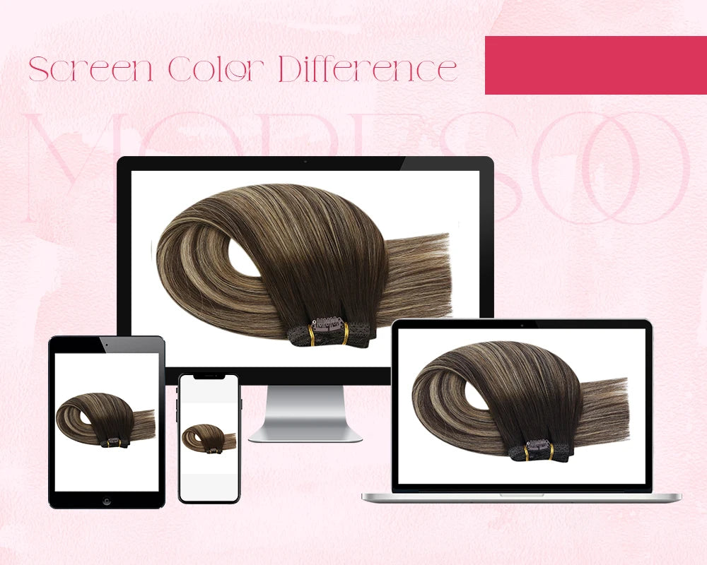 [Hot Sale] Moresoo Clip in Hair Extensions Real Natural Hair Remy Straight Set 5&7 Pcs Brazilian Clip in Human Hair Extensions