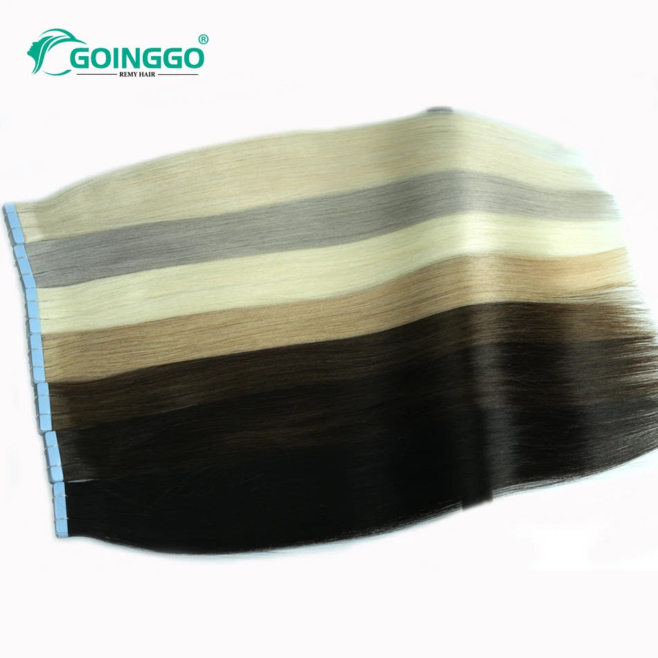 Auburn Tape In Hair Extensions Human Hair Copper Skin Weft Adhesive Tape In Extensions Real Natural Hair Seamless Tape Ins 10Pcs