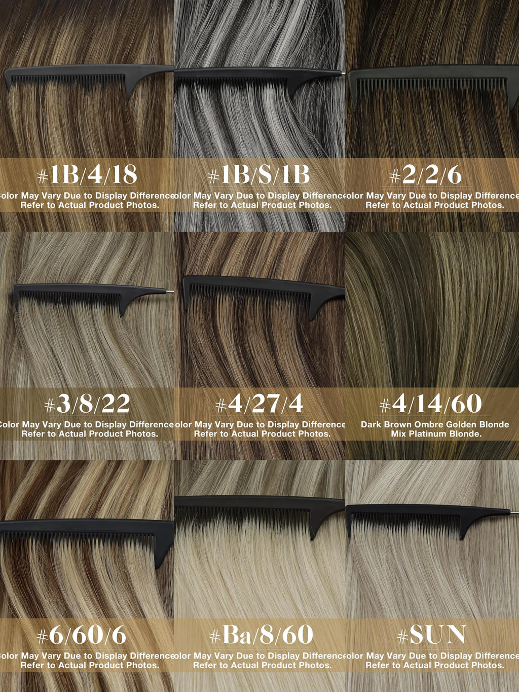 [NEW]VeSunny Tape In Hair Extensions Human Hair Real Natural Hair Balayage Color #4-14-60 Skin Weft Straight Seamless Hair