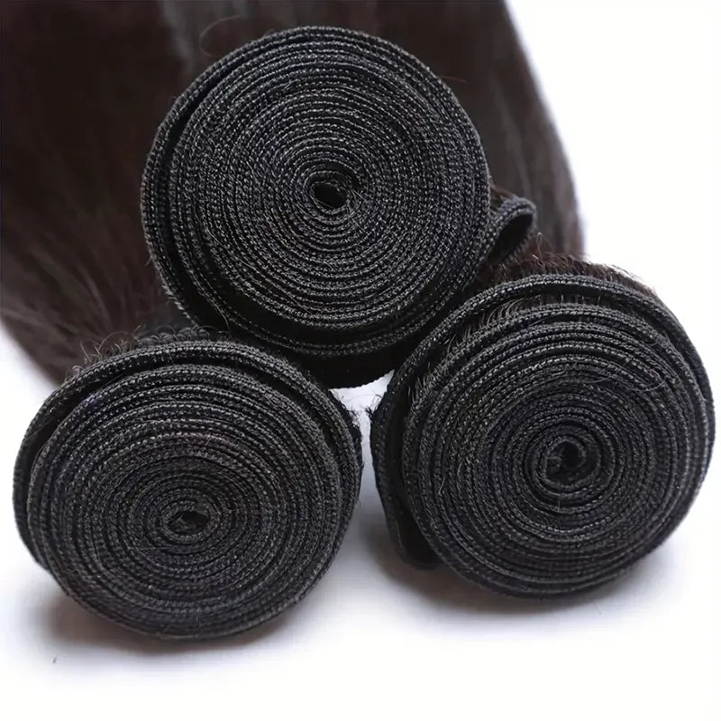 30 Inch Long Bundles Straight Human Hair 1/3/4 Pcs Bone Straight Hair Weave Double Weft 100% Remy Raw Hair Extensions Natural