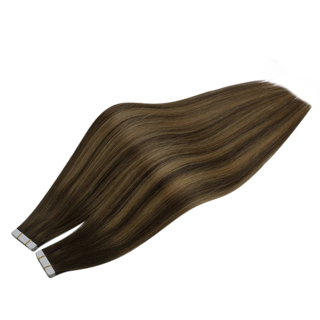 [Last 12 Months] Ugeat Tape in Hair Extensions Virgin Hair 100% Real Human Hair 10A Grade Hair Extensions Tape Ins Pure Color