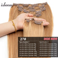 Isheeny 12"-24" Clip In Human Hair Extensions Brazilian Remy Natural Clip Human Hair Extension Real Natural Clip On 50G-120G NEW