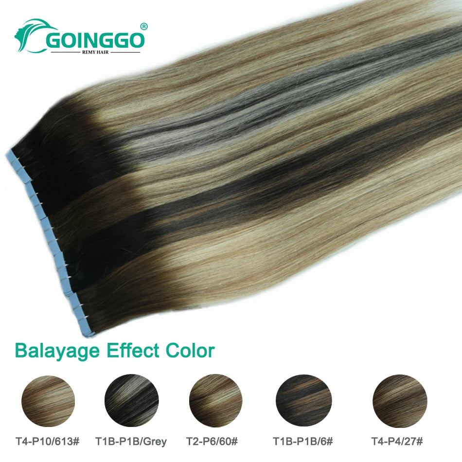 Auburn Tape In Hair Extensions Human Hair Copper Skin Weft Adhesive Tape In Extensions Real Natural Hair Seamless Tape Ins 10Pcs