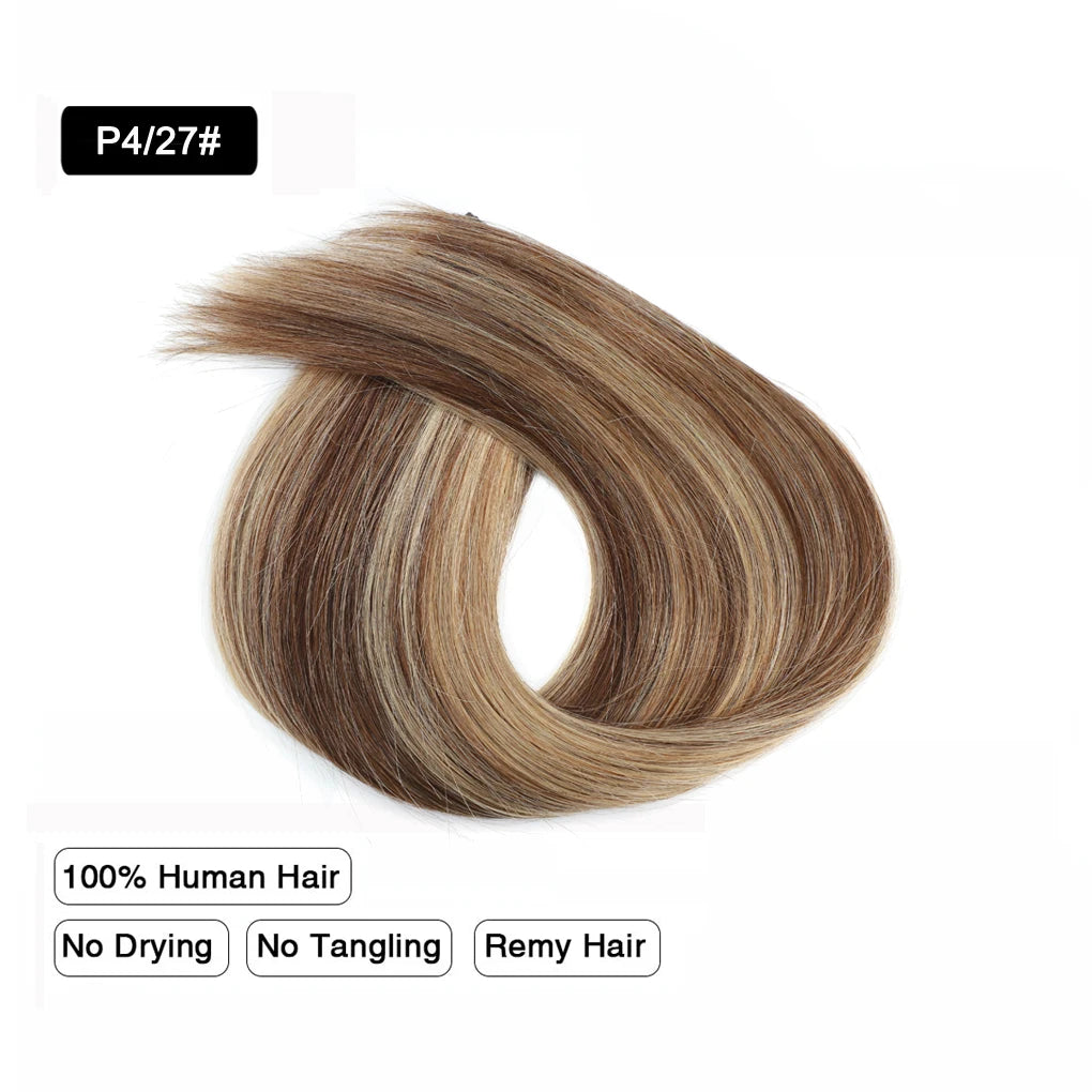 Auburn Tape In Hair Extensions Human Hair Copper Skin Weft Adhesive Tape In Extensions Real Natural Hair Seamless Tape Ins 10Pcs