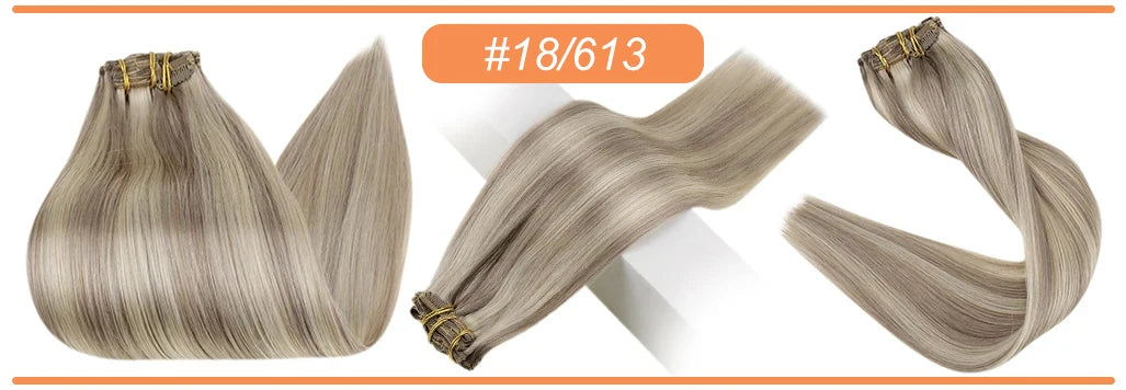 Full Shine Clip in Hair Extensions Human Hair Clip Balayage 7pcs 120g Double Weft Hair Extensions Human Hair For Woman