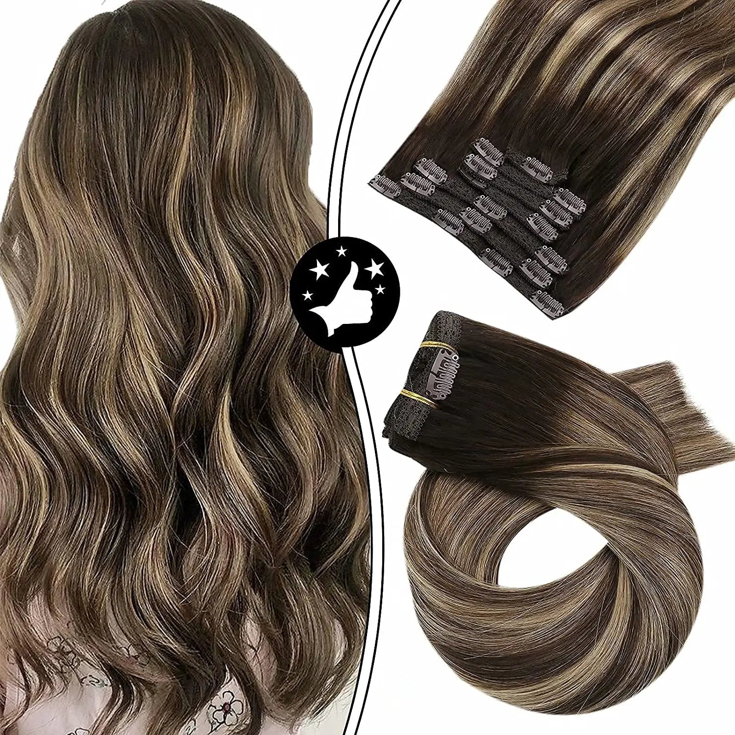 [Hot Sale] Moresoo Clip in Hair Extensions Real Natural Hair Remy Straight Set 5&7 Pcs Brazilian Clip in Human Hair Extensions